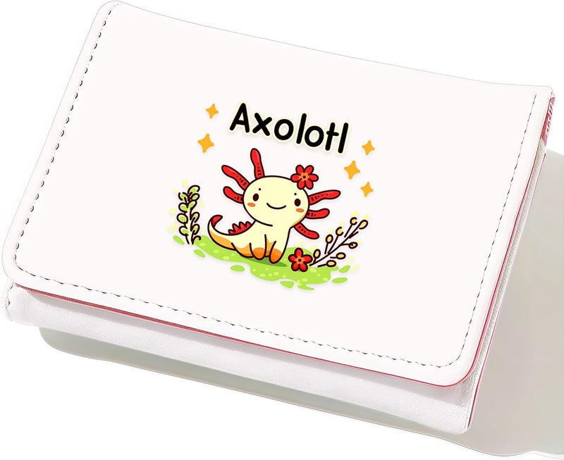 BJDAMAI Axolotl Wallet For Teens Kids Girls Age 6,7,8,9,10,11,12, Small Slim Thin Mini Compact Women Wallet, Animal Lovers Gifts Stuff, Cash Card Coin Pocket Window For Female! - Image 1